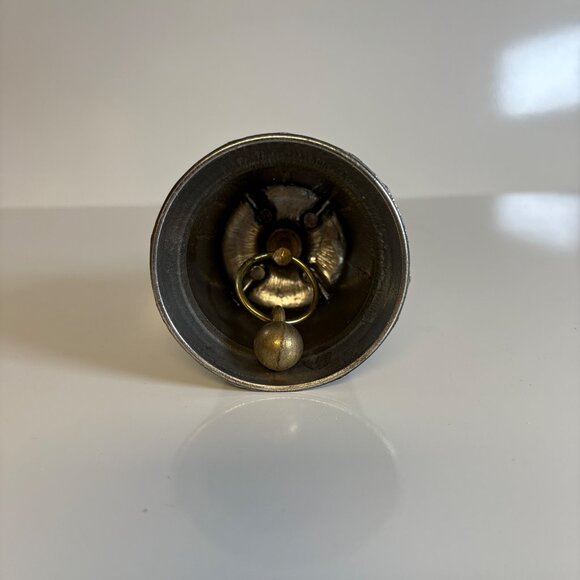 Freedom Eagle Hand Bell Patriotic Metal and Wooden Handle 1970s Vintage 10.5" - Picture 6 of 8